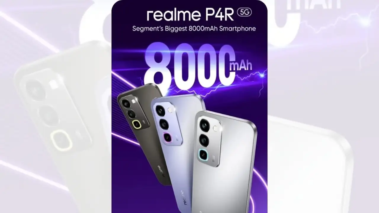 هاتف realme P4R 5G الجديد ببطارية 8000 مللي أمبير يُطلق في يونيو